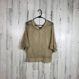 3/$15 Dots tan knit oversized cover up top size small